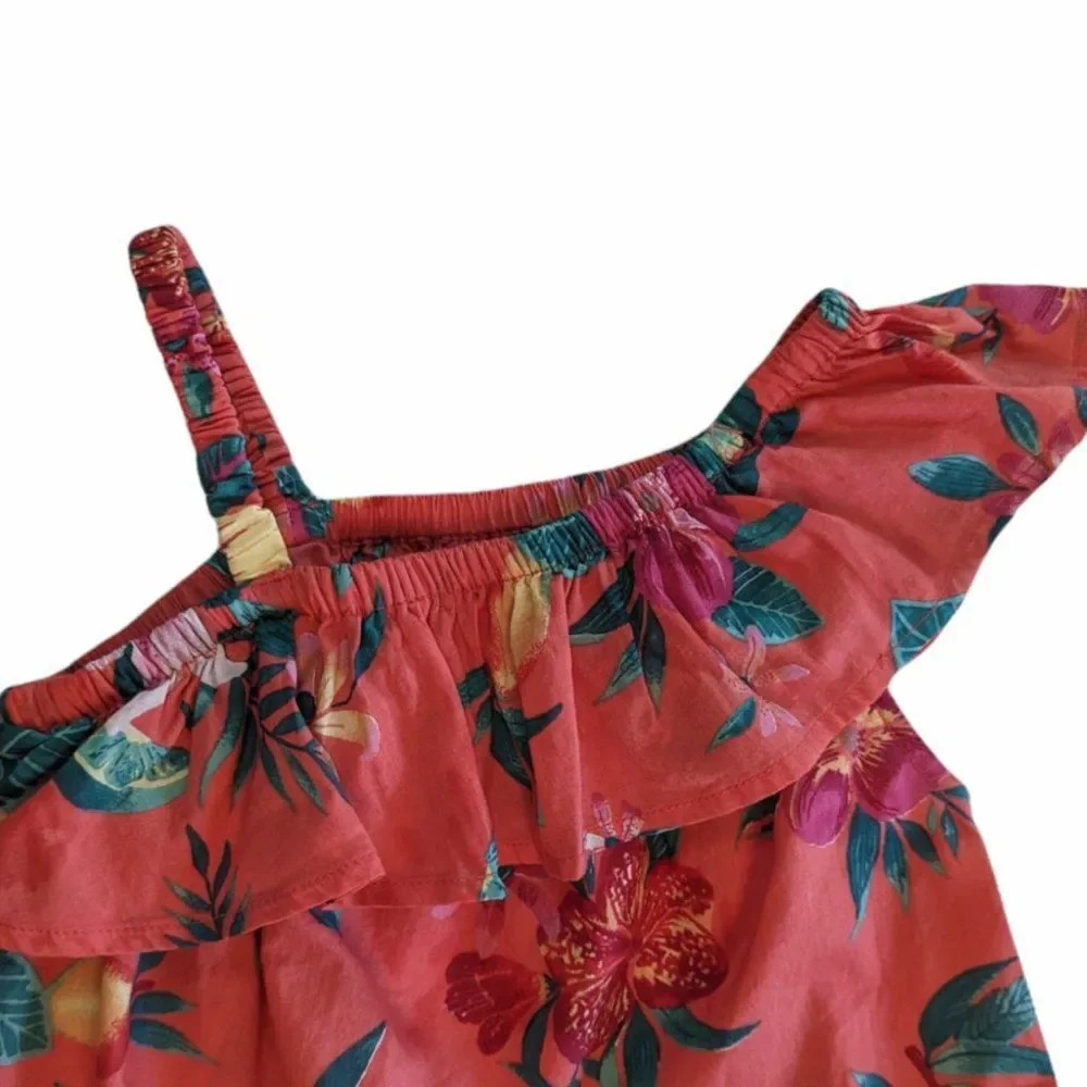 Girls Old Navy Cold Shoulder Tropical Ruffle Top, Size 3T
